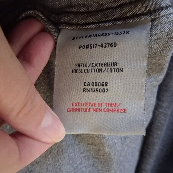 Dakota Men's Size 3XL Black Work Pro Snap Front Cotton Denim Shirt - Picture 7 of 9